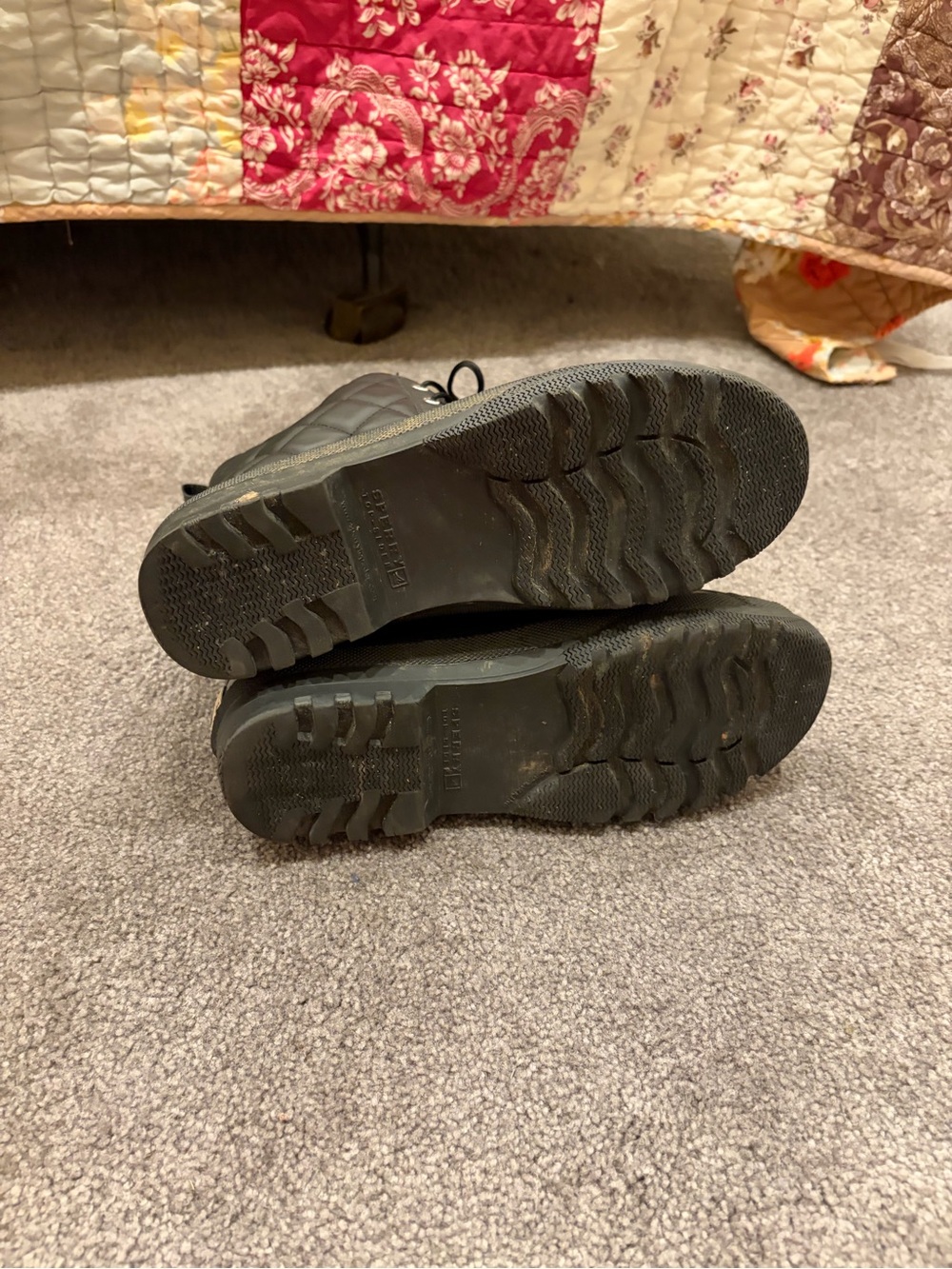 Sperry Women’s Black Quilted Duck Boots - Size 9 - Waterproof Winter Rain Boots - Picture 6 of 7